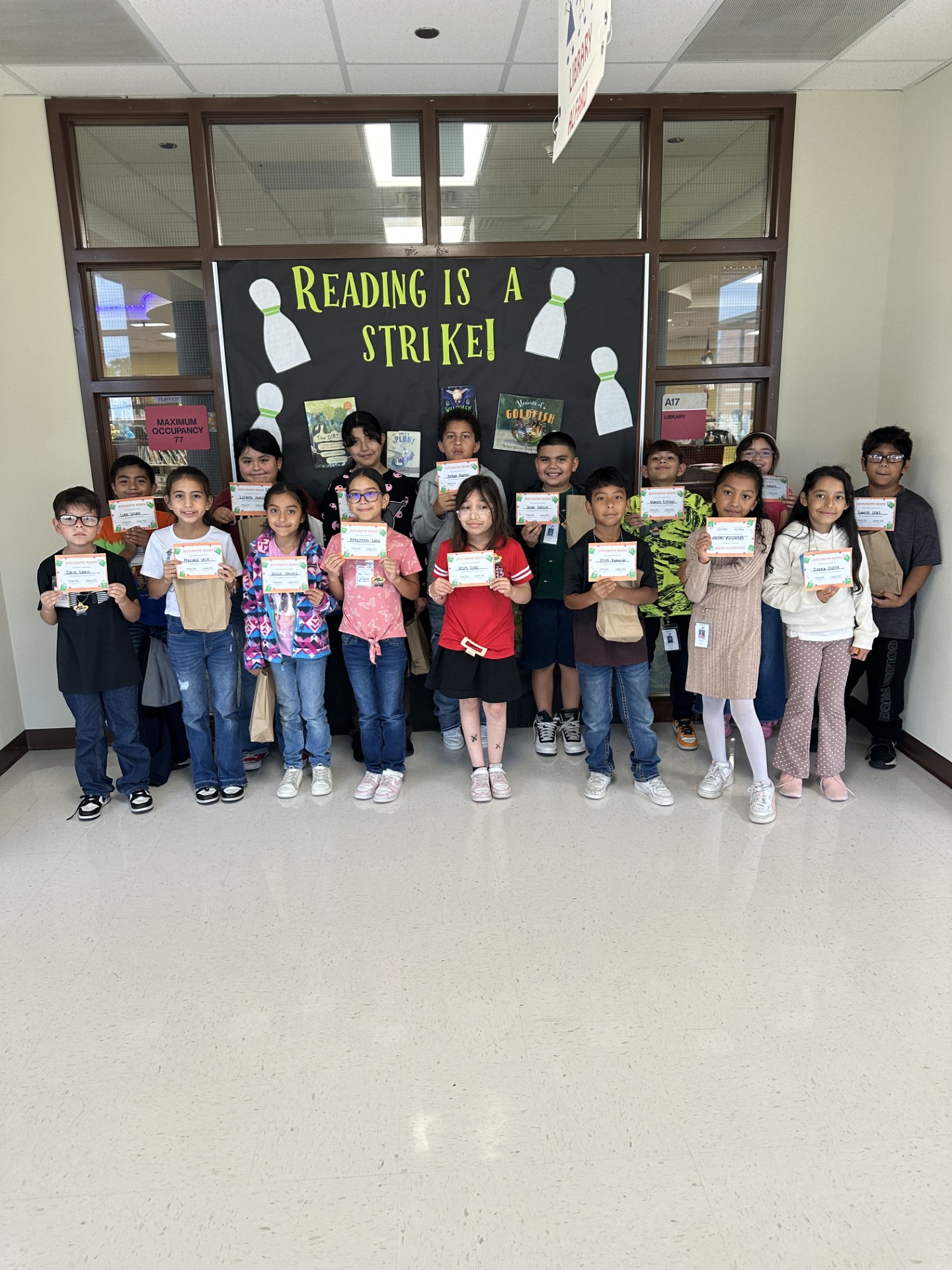 Congratulations to these students for meeting their Accelerated Reader goals! 